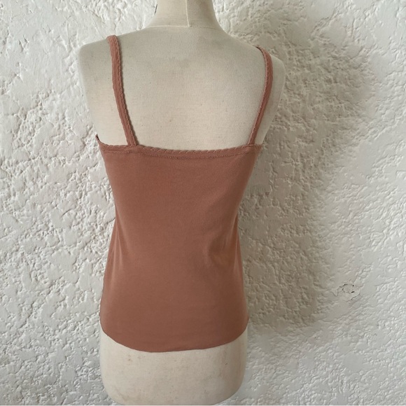 Doen Kami Tank Top Women's Medium 100% Cotton Mauve Pink Scalloped Hem Boho - Picture 2 of 8